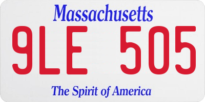 MA license plate 9LE505