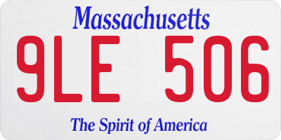 MA license plate 9LE506