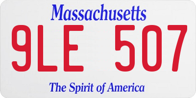 MA license plate 9LE507