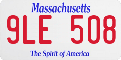 MA license plate 9LE508