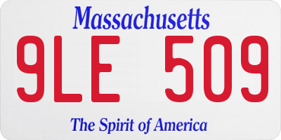 MA license plate 9LE509