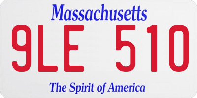 MA license plate 9LE510