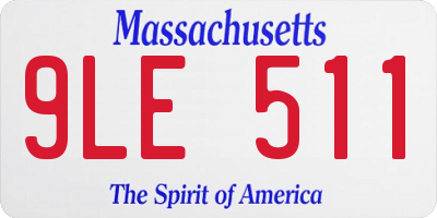 MA license plate 9LE511