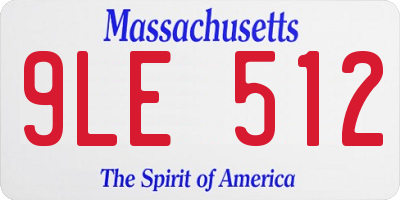 MA license plate 9LE512