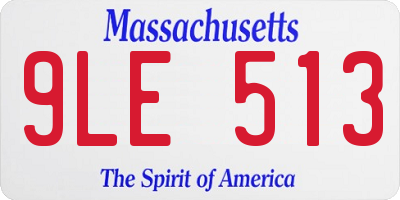 MA license plate 9LE513