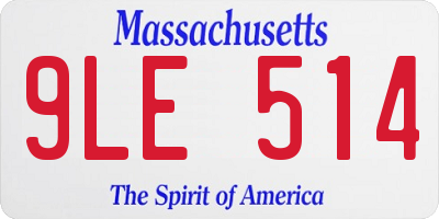 MA license plate 9LE514