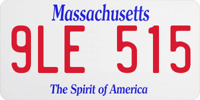 MA license plate 9LE515