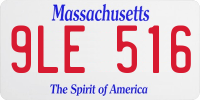 MA license plate 9LE516