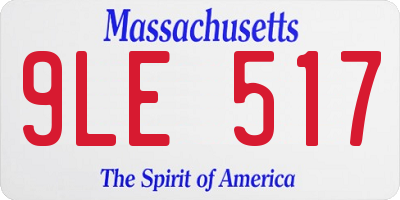 MA license plate 9LE517