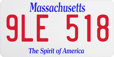 MA license plate 9LE518