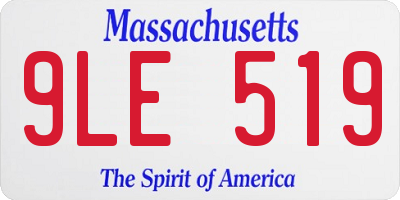 MA license plate 9LE519