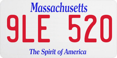 MA license plate 9LE520