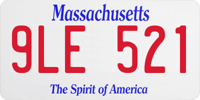 MA license plate 9LE521