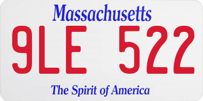 MA license plate 9LE522