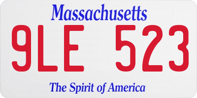 MA license plate 9LE523