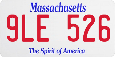 MA license plate 9LE526