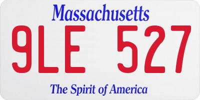 MA license plate 9LE527