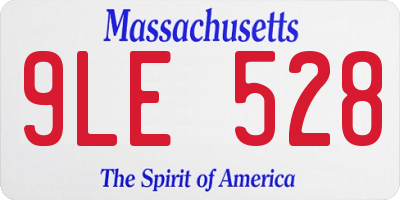 MA license plate 9LE528