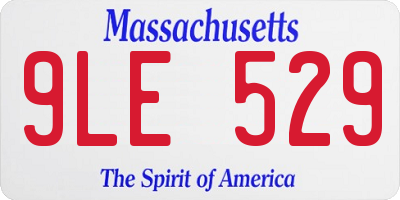MA license plate 9LE529