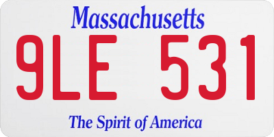MA license plate 9LE531