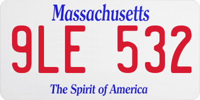 MA license plate 9LE532