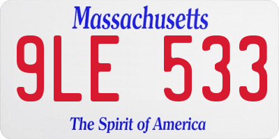 MA license plate 9LE533