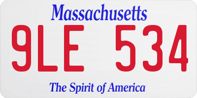 MA license plate 9LE534