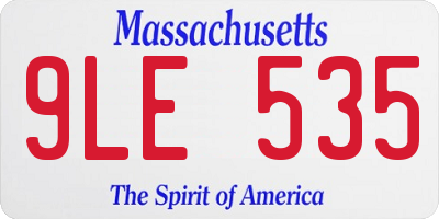 MA license plate 9LE535