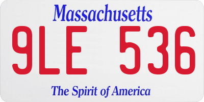 MA license plate 9LE536