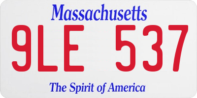 MA license plate 9LE537