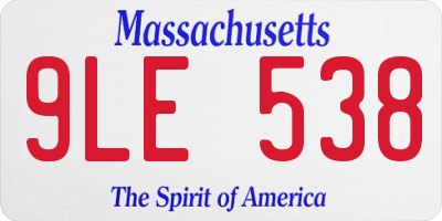 MA license plate 9LE538