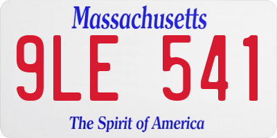 MA license plate 9LE541