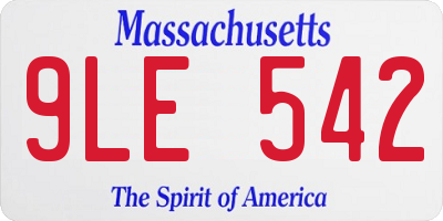 MA license plate 9LE542