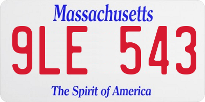 MA license plate 9LE543
