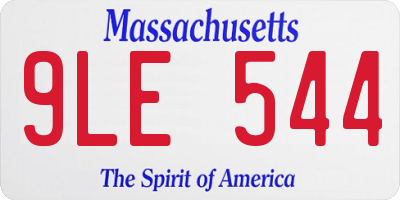 MA license plate 9LE544