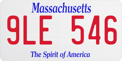MA license plate 9LE546