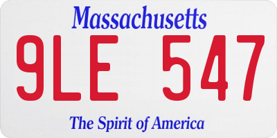 MA license plate 9LE547