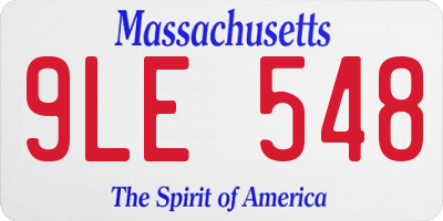 MA license plate 9LE548