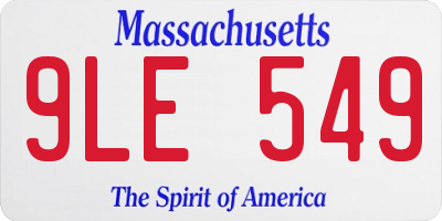 MA license plate 9LE549