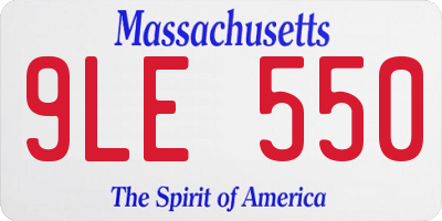 MA license plate 9LE550