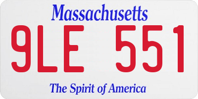 MA license plate 9LE551