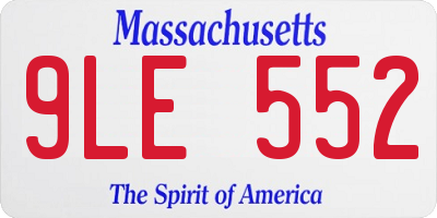 MA license plate 9LE552
