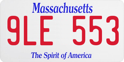 MA license plate 9LE553