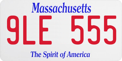 MA license plate 9LE555