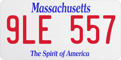 MA license plate 9LE557