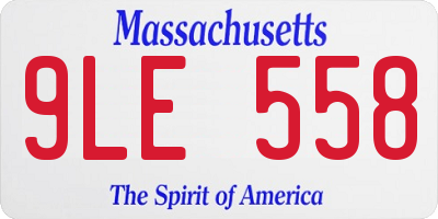 MA license plate 9LE558