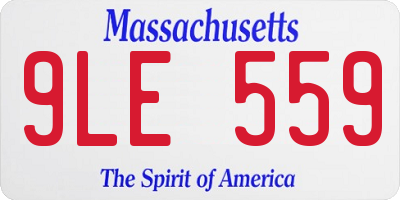 MA license plate 9LE559
