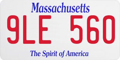 MA license plate 9LE560