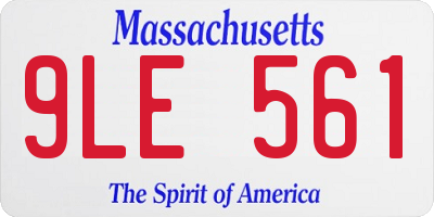 MA license plate 9LE561