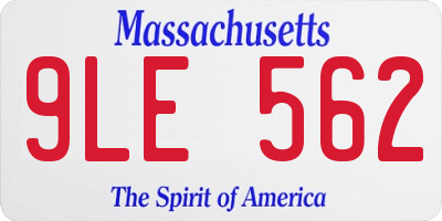 MA license plate 9LE562
